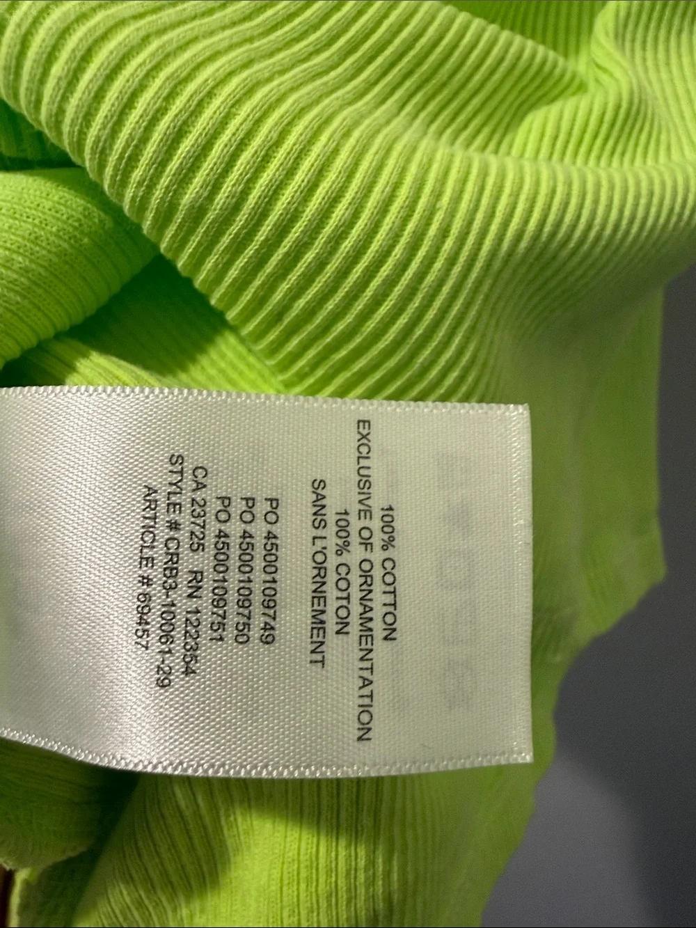 Tna Ribbed T-Shirt in Neon Chartreuse size small - Picture 6 of 8